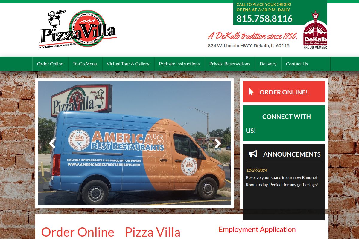 Pizza Villa — Restaurant Ordering Site screenshot