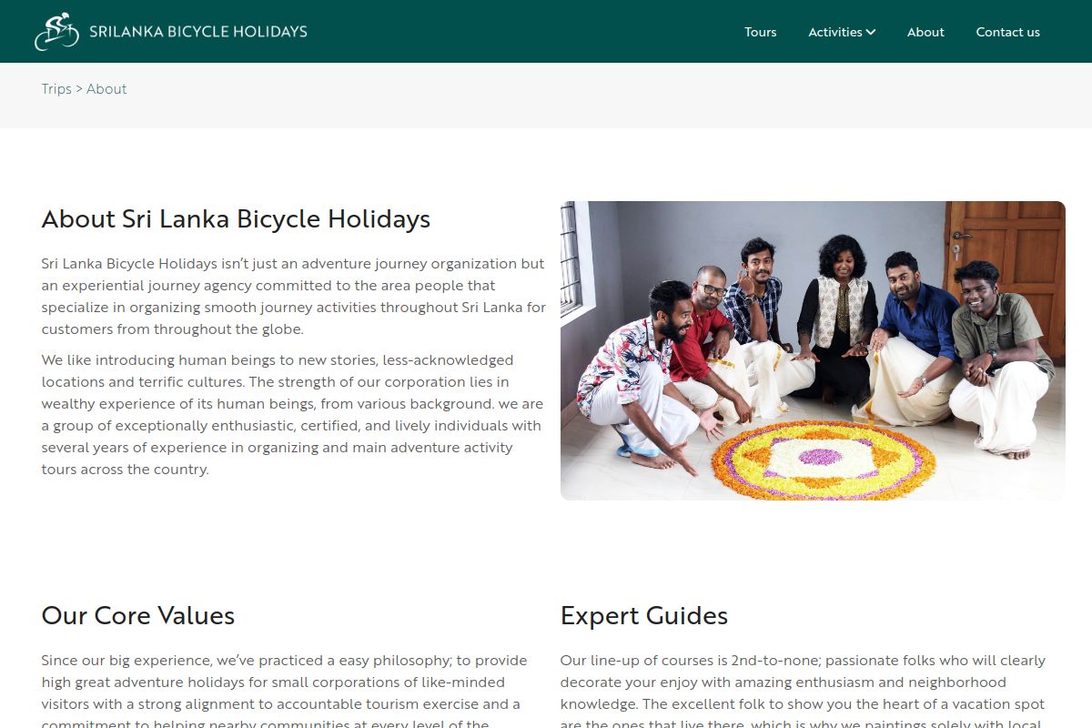 Sri Lanka Bicycle Holidays screenshot