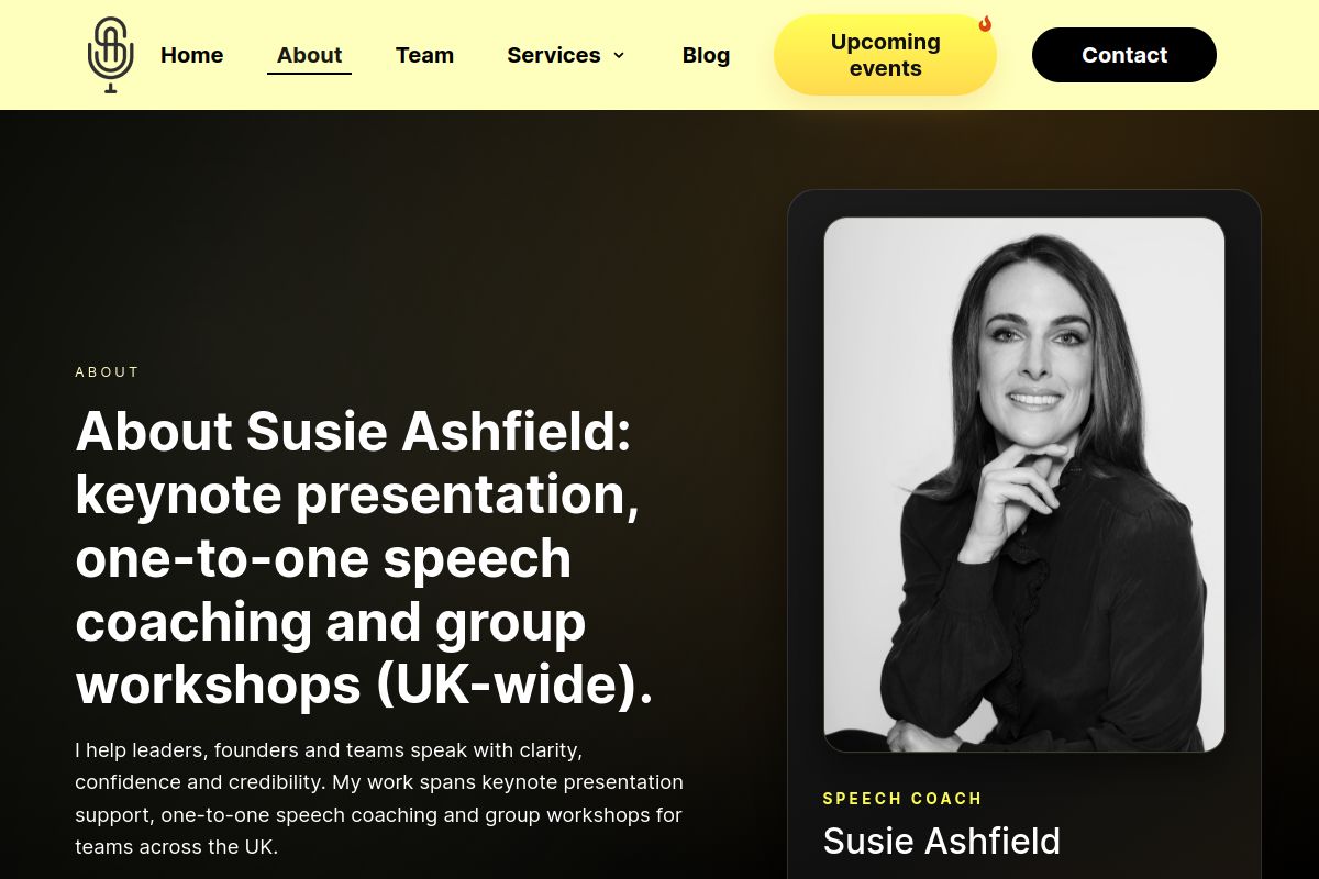 Susie Ashfield — Coaching Website screenshot
