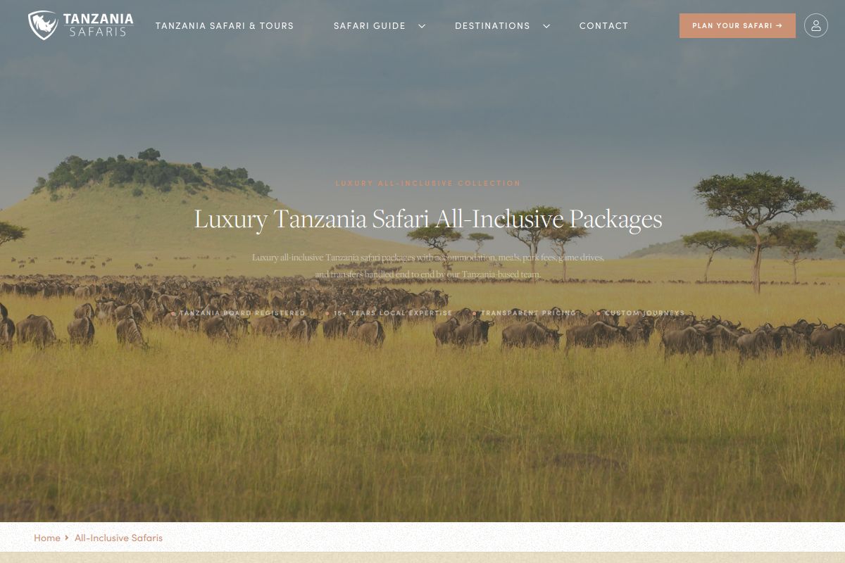 Tanzania Safaris screenshot