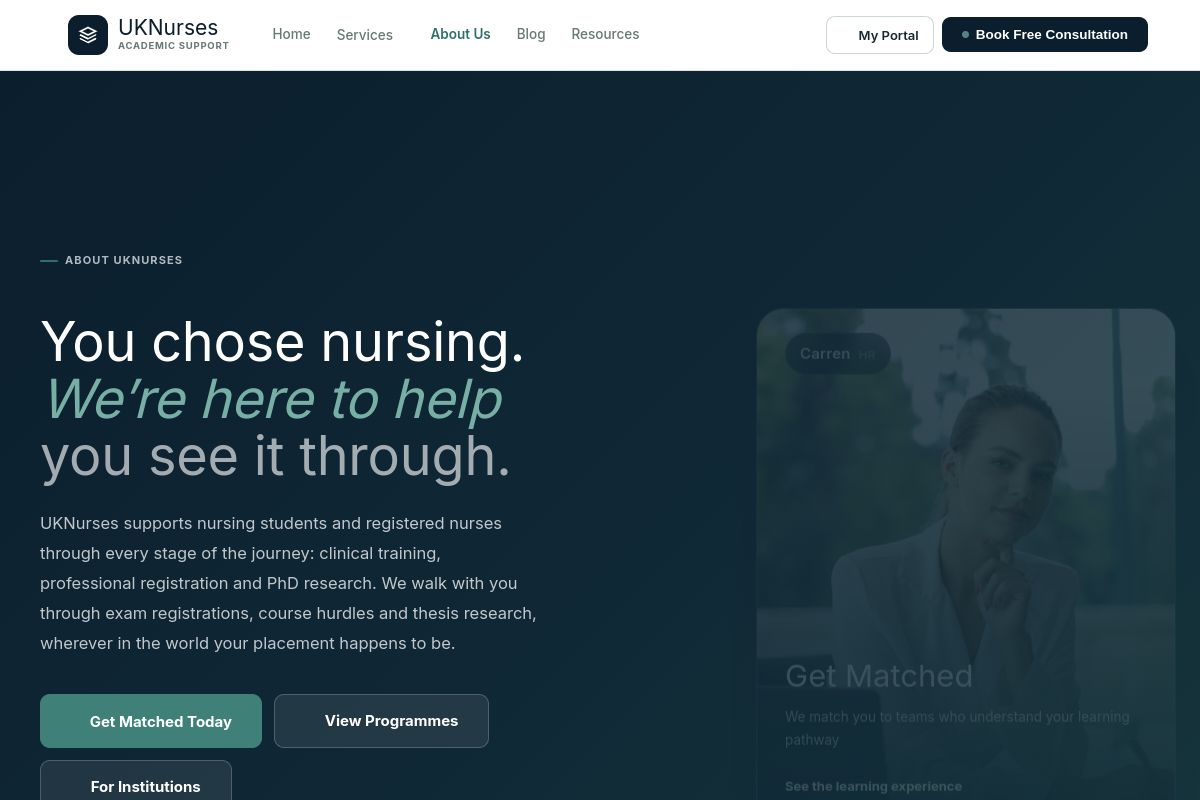 UK Nurses — Academic Support Platform screenshot